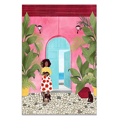 Peinture toile abstraite de qualite galerie motif jardin plantes colorees decoration murale chic