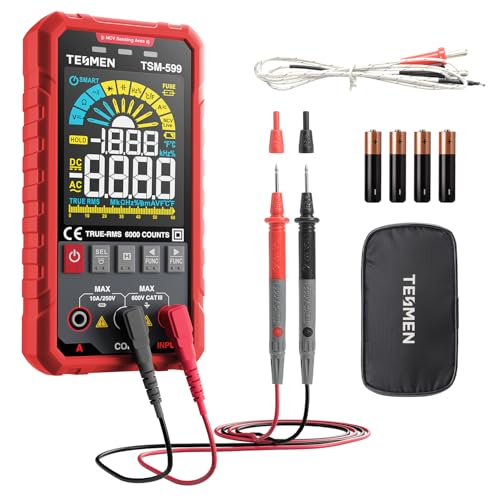TESMEN TSM-599 Smart Digital Multimeter, Auto&Manual Measurement, TRMS 6000 Counts,