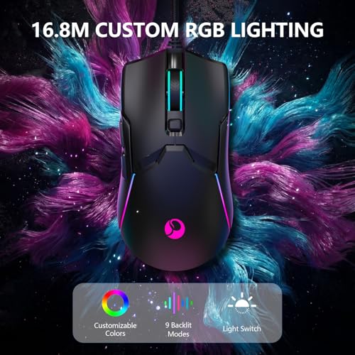 Souris de jeu XT13 RVB pour optimiser votre espace de travail et gaming - 3