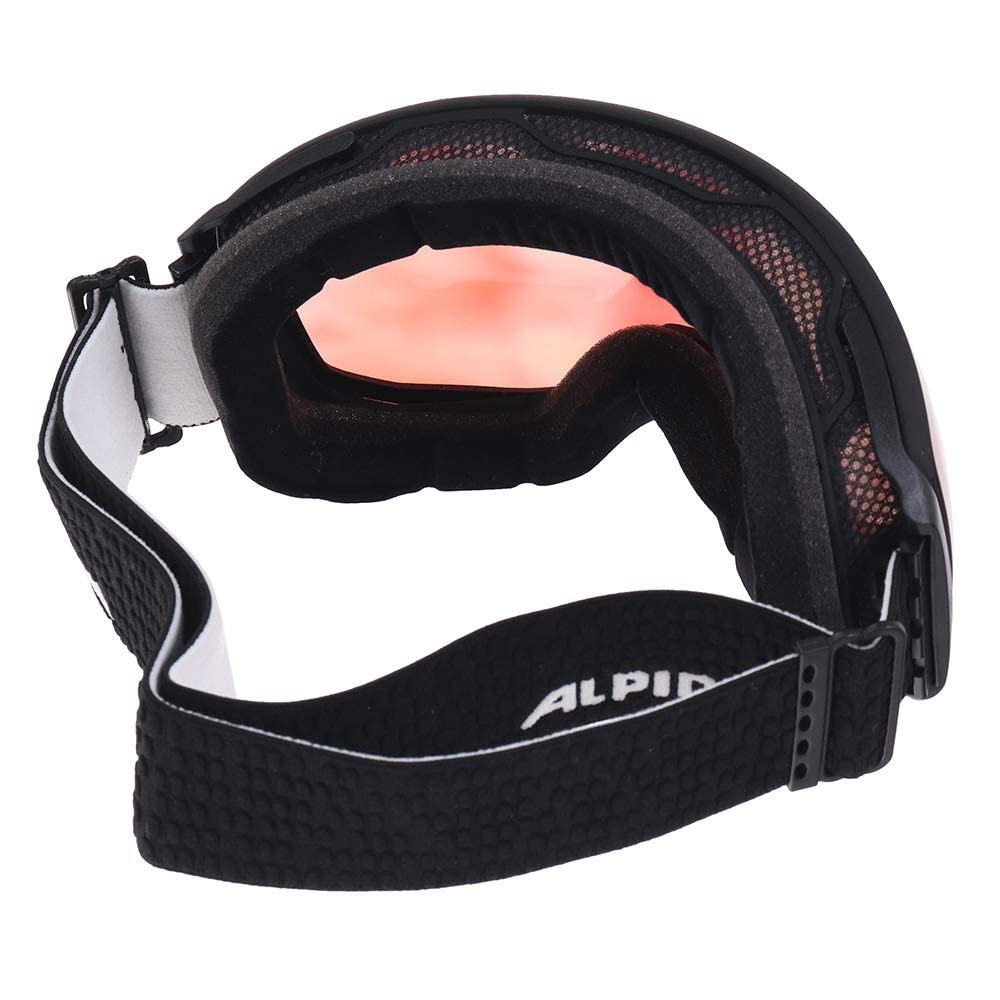 ALPINA GRANBY Q-LITE Skibril met gespiegelde, contrastversterkende 100% uv- bescherming voor volwassenen, zwart-goud mat, eenheidsmaat