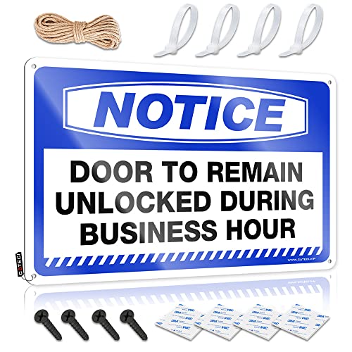 Aviso de puerta para permanecer desbloqueado en estaño resistente de 30 x 40 cm