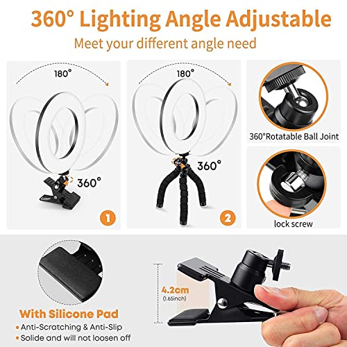 Alliteqwe Ringlicht Clip Laptop mit Stativclip Videokonferenzlicht für Video Schminke – Bild 8