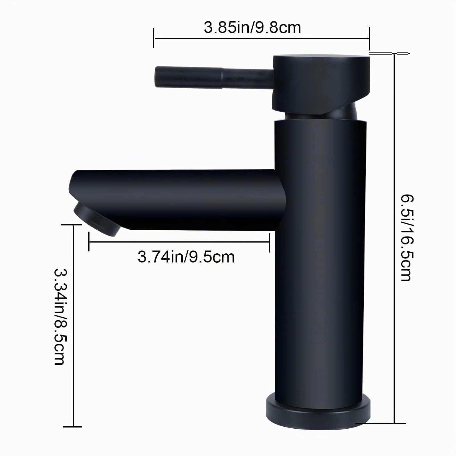 Robinet de salle de bain Robinet de salle de bain noir Robinetterie de lavabo Mat Set de robinetterie de lavabo pour salle de bain cuisine 304 acier inoxydable