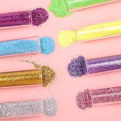 20 Farben Glitzer Basteln, Schillerndes Glitzerpulver Set, Glitzerpulver zum Basteln, Schimmernder Glitzerpuder, Extra Feiner Glitzer für Nagelkunst, Körper, Karten und Party-Dekoration (je 5g)