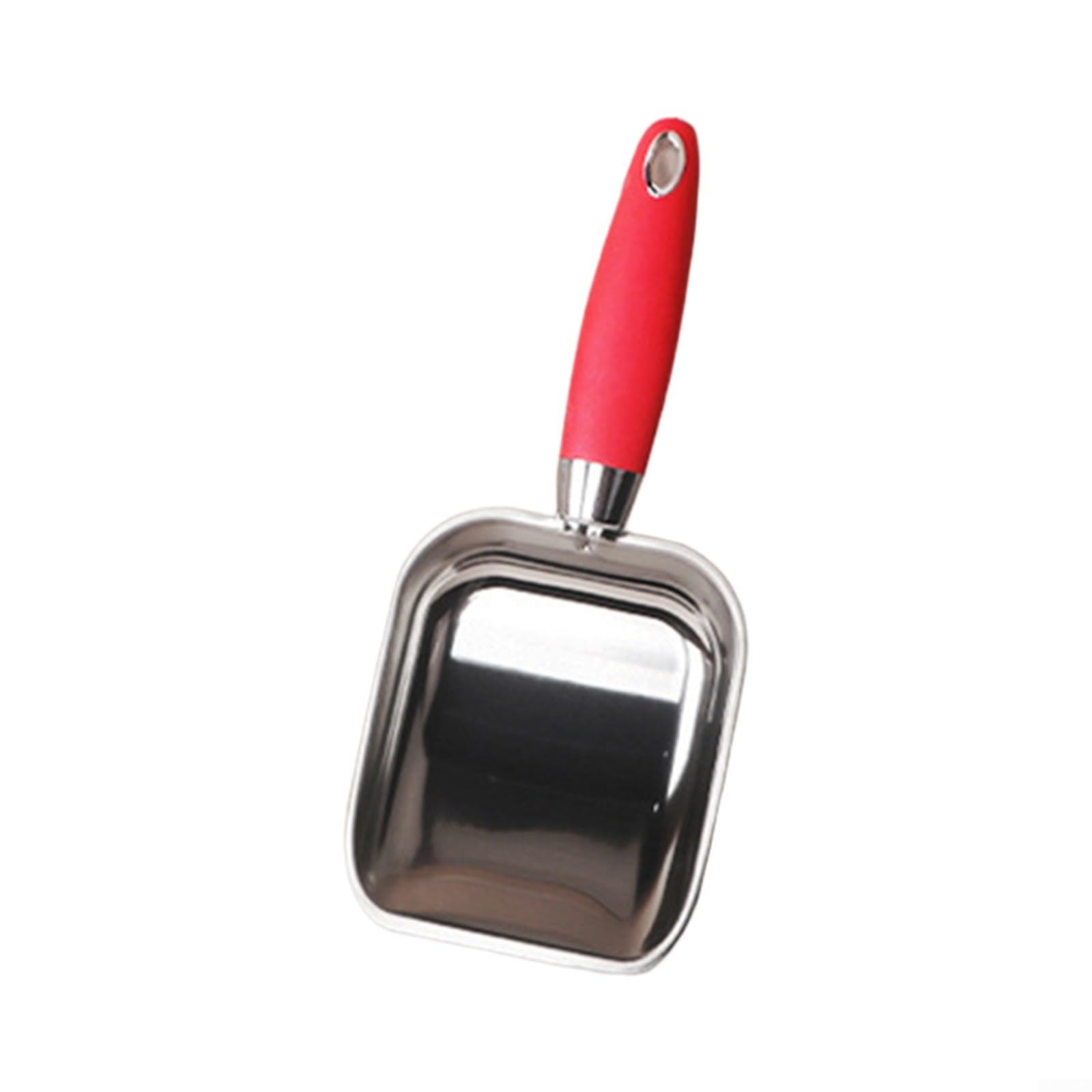 NbgrvB Fine-Mesh for Stainless Steel for Cat Litter Scoop, Rust-Proof Ergonomic Handle Sifting Shovel, Easy-Clean Metal for Cat Feces and Clumping Litter Removal(Dense Red)