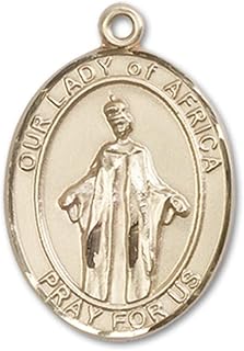 Jewels Obsession Our Lady of Africa Medal | 14K Gold Our Lady of Africa Medal - Made In USA