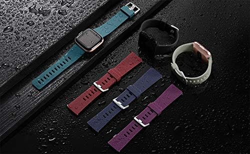 Wepro Compatible with Fitbit Versa 2 Bands/Fitbit Versa Bands, 6 Pack Waterproof Silicone Bands Replacement for Fitbit Versa Lite SE Smartwatch for Women Men, Large, Purple, Red