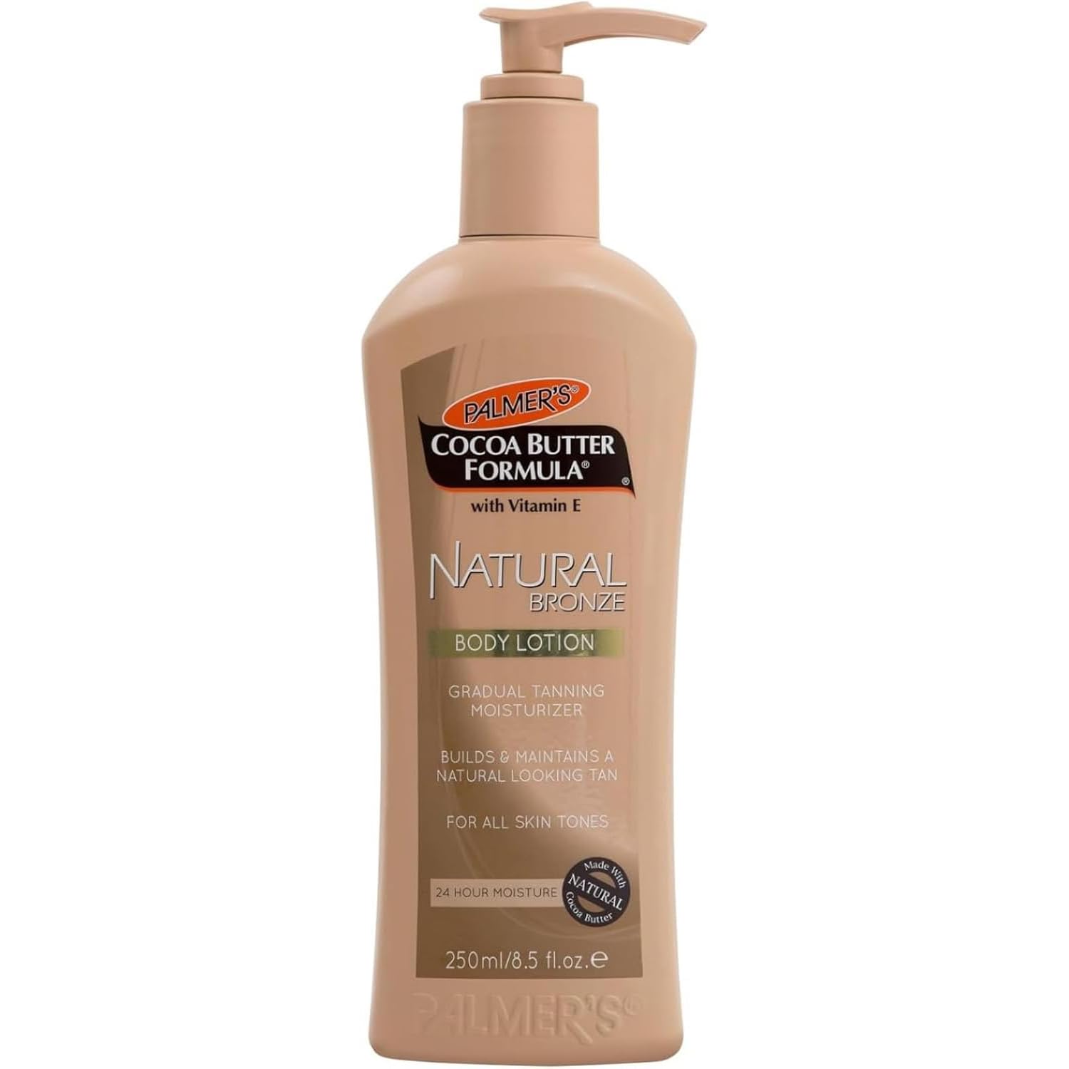 Palmer's Cocoa Butter Formula Natural Bronze Body Lotion with Vitamin E - Gradual Tanning Moisturizer, 250ml - Builds & Maintains a Natural Tan, Deep Hydration for All Skin Tones.