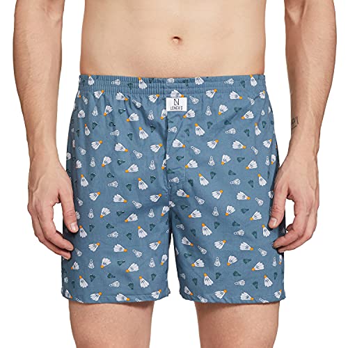 Image of Longies Pure Cotton Mens Boxers Pack of 3 Regular Shorts (LGBOXPO3V003 Navy,Blue,Green Tr3353 S)