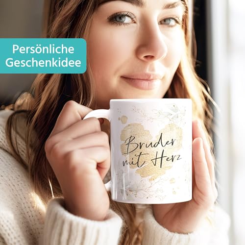SpecialMe® Kaffee-Tasse [Wunschtext] mit Herz - soziale Berufe, Familie, Freunde kleines Dankeschön Geschenk Danke sagen Weiss Keramik-Tasse – Ansicht 2