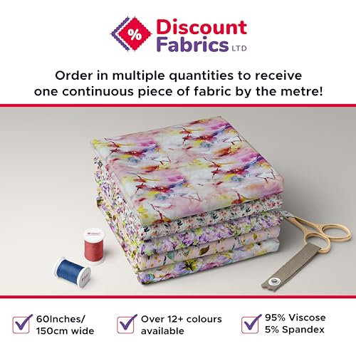 Discount Fabric LTD - Tela de punto de viscosa estampada de alta calidad, 152 cm de ancho, elástica en 4 direcciones, ideal para costura, camisetas, faldas, sábanas y más, por Discount Fabric LTD