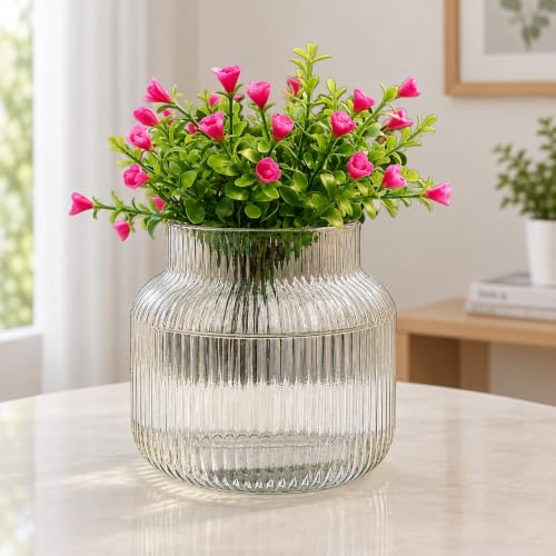Best Decorative Vases: Glass vs Ceramic 31 Decorative Glass Vase for Flowers & Plants, Round Clear Glass Flo...