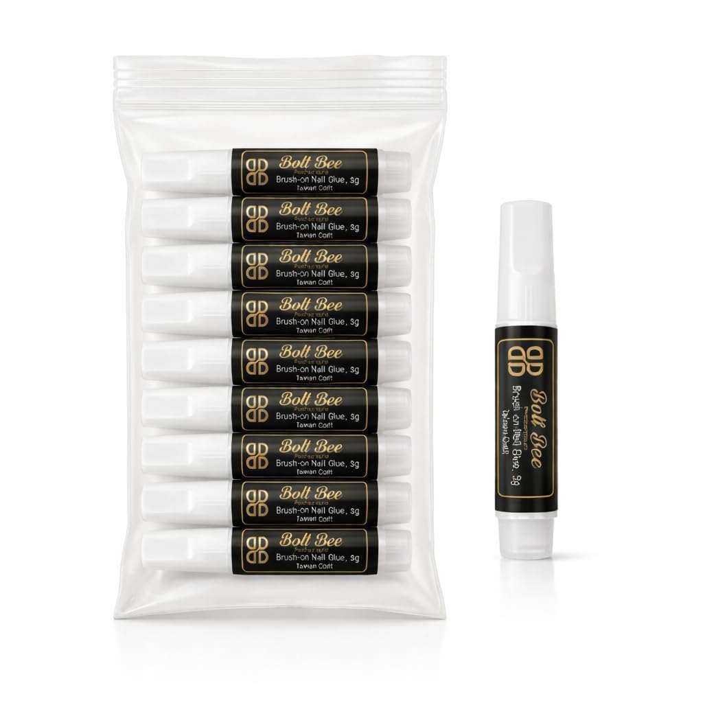 Bolt Bee Brush-On Nail Glue Set, Quick Dry Strong Hold Adhesive for Press On Nails, Nail Tips, DIY Nail Art, 3g Each, 10 PCS-image-41