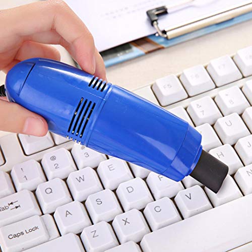 Mini Computer Vacuum USB Keyboard Cleaner PC Laptop Brush Dust Cleaning Kit (Blue) - Thumbnail 2