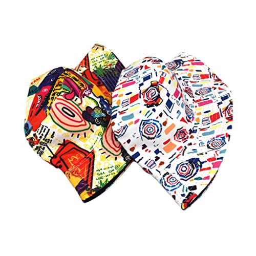 Funny Retro 80S 90S Graffiti Summer Unisex Print Reversible Bucket Hat,Fisherman Outdoor Travel Hiking Beach Cap #TOP2