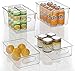 JSY szafka na leki 4 Pack Clear Storage Organizer Box (2 duże / 2 małe pojemniki na stosy) Przezroczyste Plastikowe przechowywanie lodówki do lodówki zamrażarki i spiżarnia łazienka, szuflada, zamraża