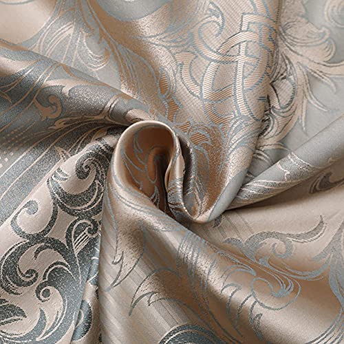 Beirty Duvet Cover Set Satin Silk Blanket All Season Bed Duvet Cover Queen Set Royal Rose Gold Bedspread Luxury Jacquard Quilt Bedding Sets Matching 2 Pillow Shams (Queen, 3 Pieces) #TOP4