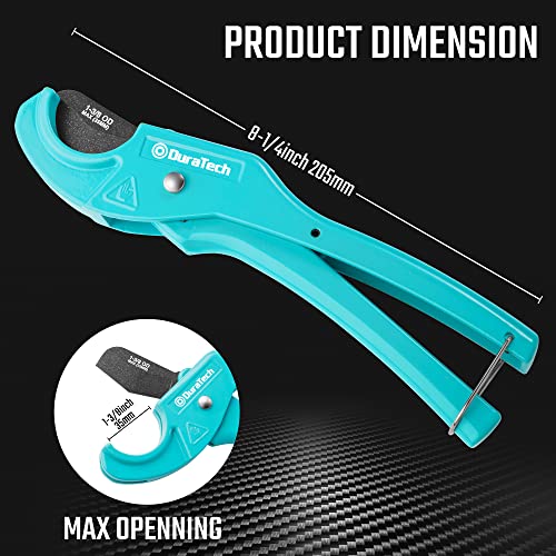 Image of DURATECH PEX Pipe Cutter, Tubing Cutter for 1 /8 inch-1 inch PEX and Rubber Hoses(NOT for PVC Pipe), with PTFE-Coated Sharp Blade, Suitable for Home and Plumbing Repairs (Pack of 2)