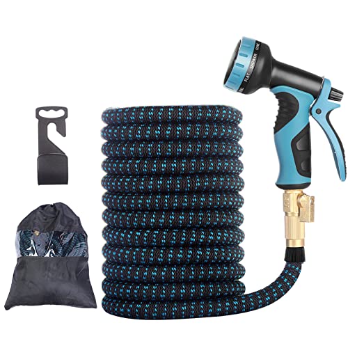 Expandable Garden Hose 50 FT, 2022 Garden Water Hose with 10 Function Hose Nozzle,3/4" Solid Brass Fitting Connectors, Lightweight Anti-Kink Flexible Durable Leak-proof Retractable Heavy Duty Hose Expandable Garden Hose 50 FT, 2022 Garden Water Hose with 10 Function Hose Nozzle,3/4" Solid Brass Fitting Connectors, Lightweight Anti-Kink Flexible Durable Leak-proof Retractable Heavy Duty Hose