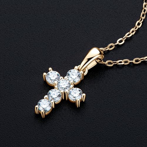 AINUOSHI Cross Necklace for Women Sterling Silver Moissanite Dainty Necklaces Jewelry Gifts for Her Mom Girlfriend Mama Wife2
