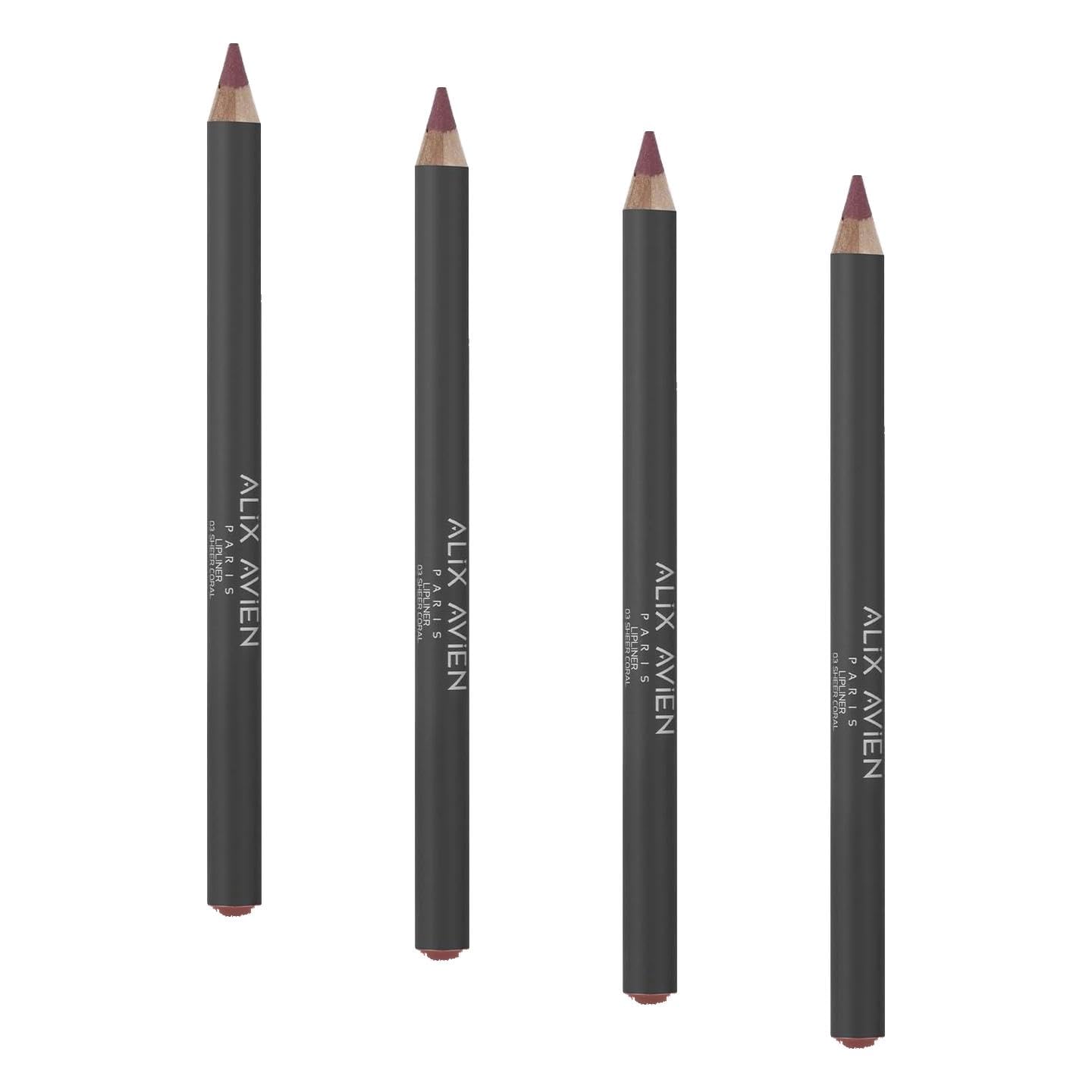 ALIX AVIEN Uzun Süre Kalıcı Dağılma Yapmayan Nemlendirici Dudak Kalemi - Lipliner Pencil 03 Sheer Coral (4 paketi)