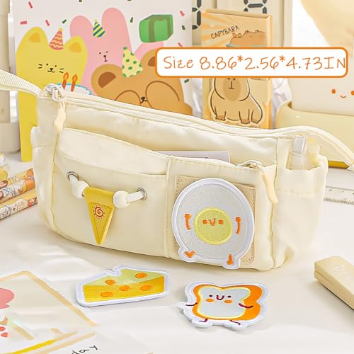 Image of KEYDUACU High Capacity Pencil Case - Large Portable Pen Bag Organizer with Easy Grip Handle & Loop, Includes Funny & Cute Journaling Supplies(Magic kitchen)