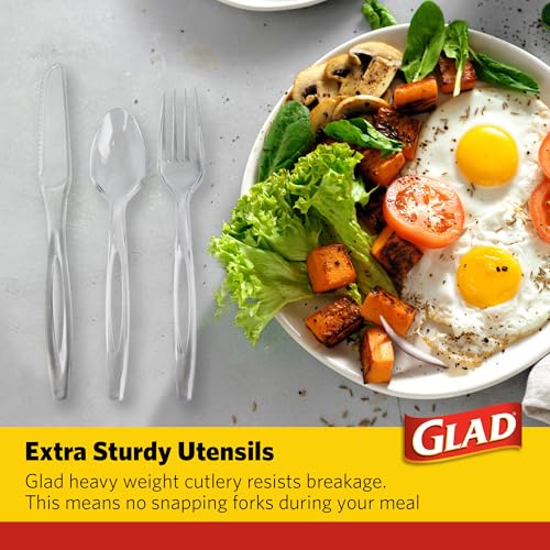 Glad Clear Disposable Plastic Cutlery Set, 120 Count Value Pack - image 3
