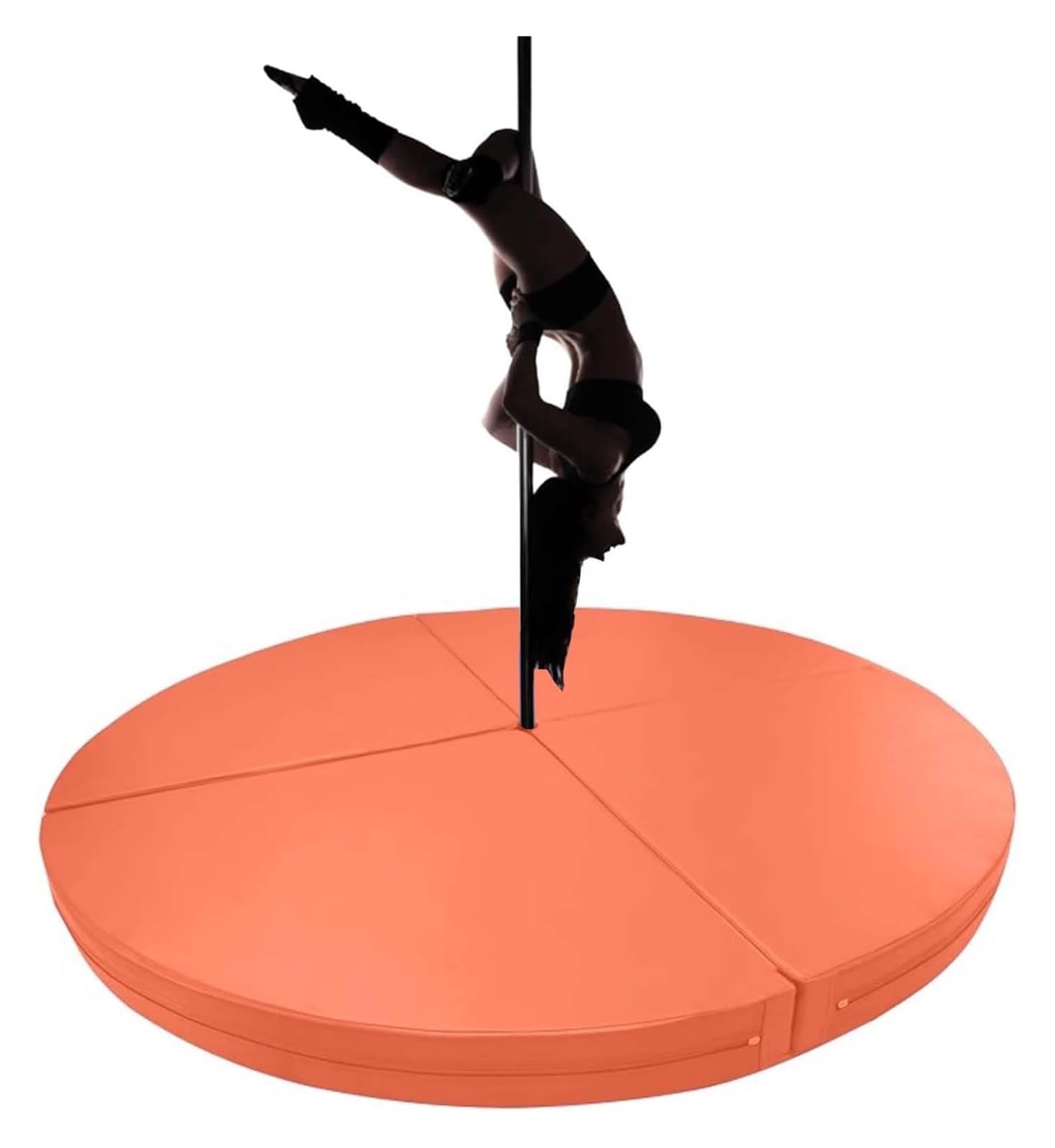 WJFTODAY Thick Round Crash Pad for Stripper Pole - Foldable Dance Safety Mat, Home Gym Fall Protection Cushion (Orange, 120cm x 3cm / 47.2in x 1.2in)