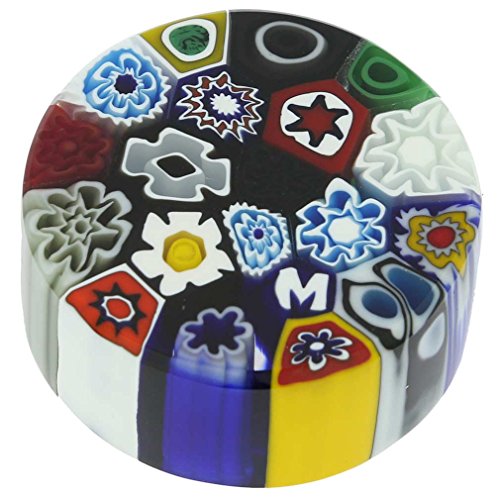 Murano Glass ムラーノガラスペーパーウエイト ミルフィオリ　約6cm Amazon.co.jp: ベネチアングラス ムラノ ガラスペーパーウェイト
