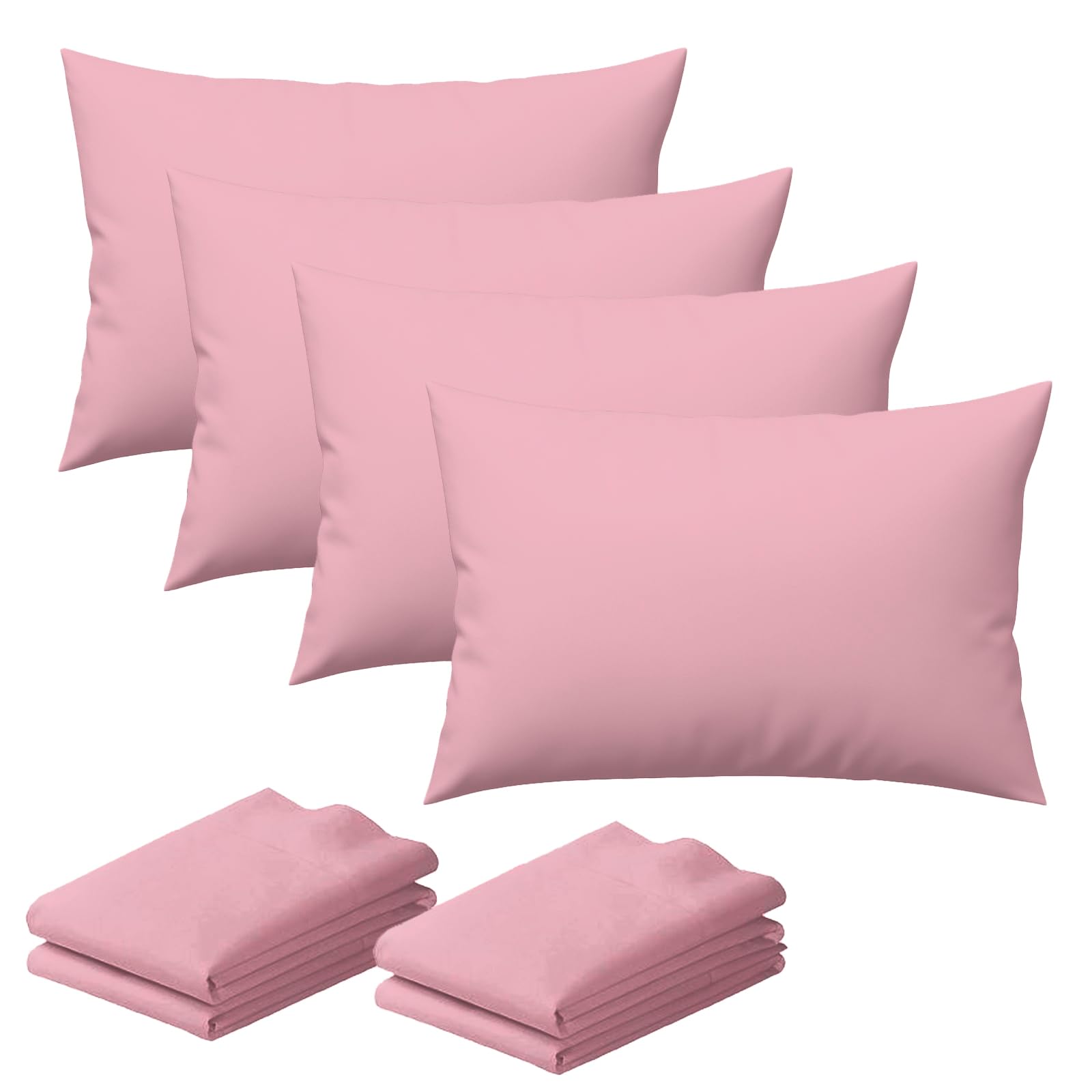 CHCOMFORT Pillow Cases 4 Pack, Standard Size 50 x 75 cm, Ultra Soft Brushed Microfiber Pillow Covers with Envelope Closure