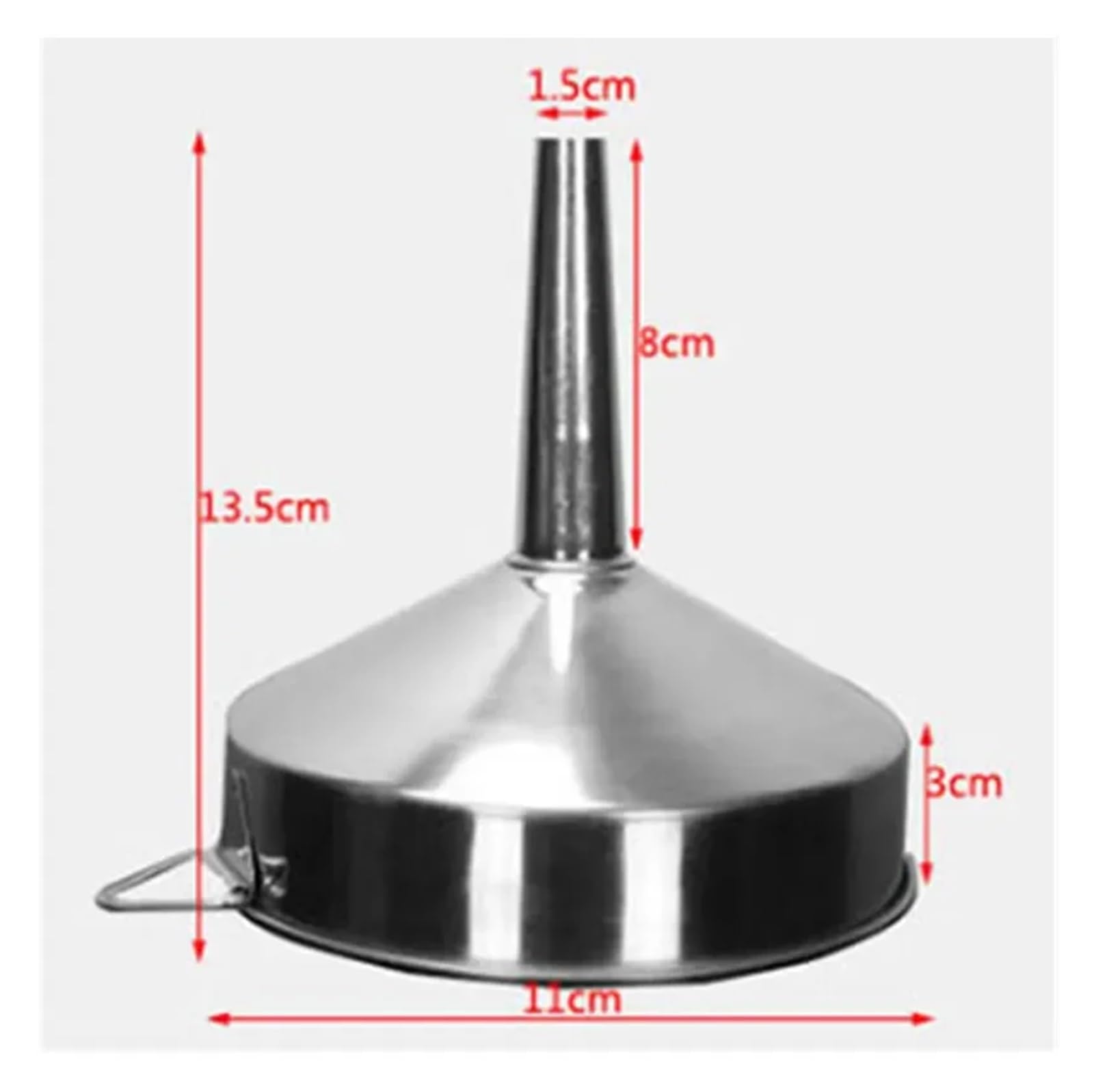 Embudo de Acero Inoxidable con Filtro Desmontable, Embudo Cocina Boca Ancha for conservas líquidos y Aceite Herramientas(25cm)