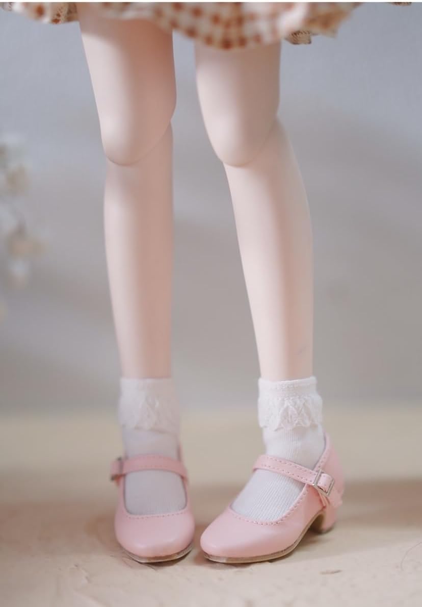 BJD Doll Shoes High Heels Shoes Leather Shoes for 1/4 1/6 BJD Doll 30 cm/45 cm Dolls Female Body Shoes Accessories(Pink,1/4)