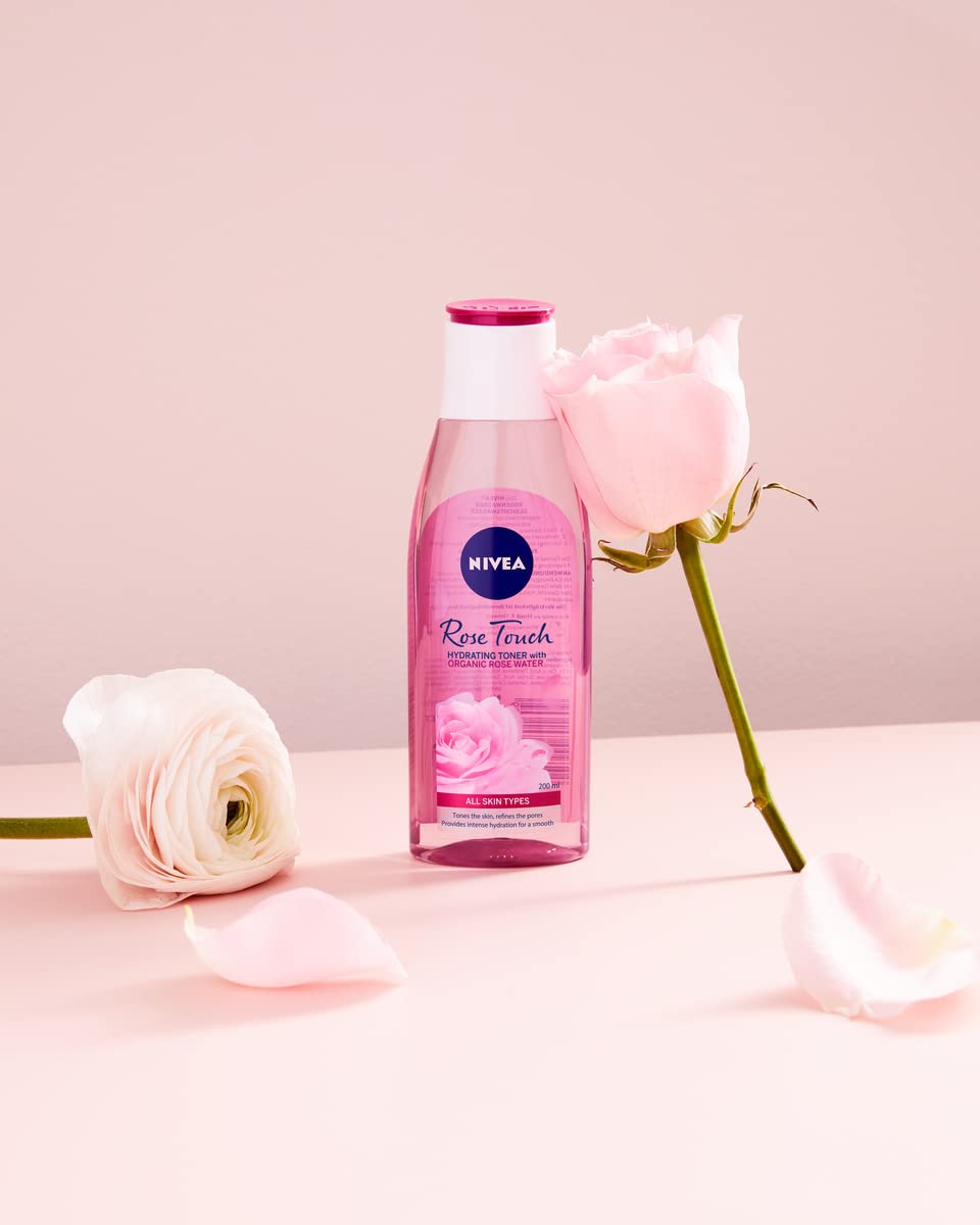 NIVEA Rose Touch Tonik nawilżający do twarzy z organiczną wodą różaną 200 ml