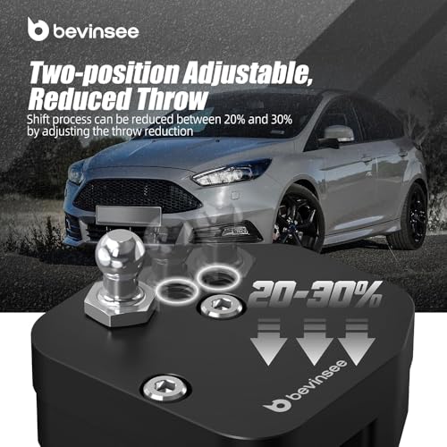 Bevinsee Adjustable Short Shift Kit Compatible with Ford Focus ST250 MK3 ST 2013-2018 MK3 RS 2016-2018 Quick Shifter Short Shift Kit Black - Image 4
