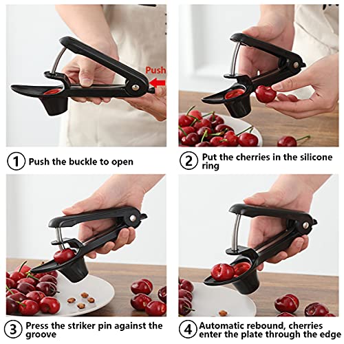 Taurusscrew Cherry Pitter Tool, Cherry Pit Remover Tool, Cherry Picker, Fruit Core Remover Design For Make Delicious Cherries Dishes And Cocktail Cherries (Black) #TOP4