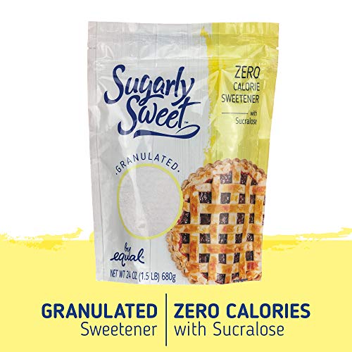 SUGARLY SWEET Zero Calorie Granulated Sweetener with Sucralose, Baking Blend, Sugar Substitute, Sugar Alternative, 1.5 Pound Bag (24 Ounces)