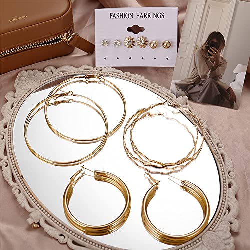 Image of Shining Diva Fashion Stylish Combo Design 6 Pairs Metal Earrings for Women and Girls (F12787er)
