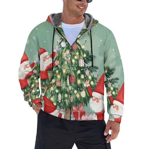 Sweat à capuche zippé homme avec motif de nains de dessin animé adulte
