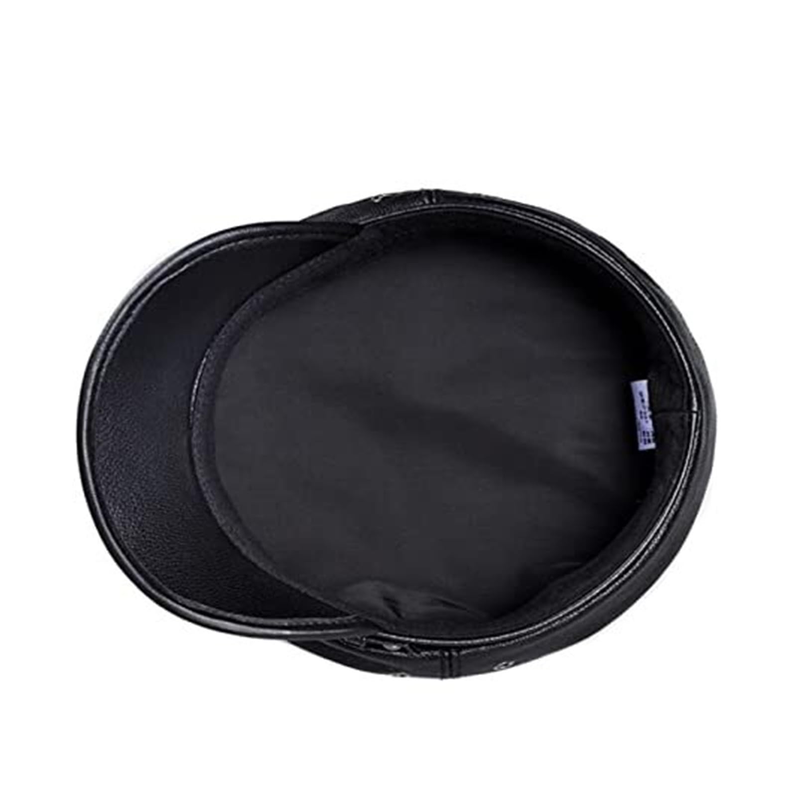 Women’s Real Leather Cap - Fashionable Flat Baseball Hat in Red and White, XXL Size(XX-Large; Coffee)