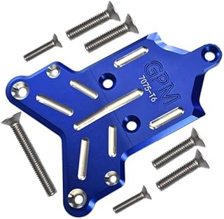 8Pc Set Upgrades Aluminum 7075-T6 Front Chassis Protection Plate with 1/8 4Wd Sledge Monster Truck 95076-4 Rc Cars by GPM (Blue)