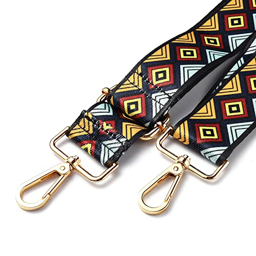 Image of BEEFLYING Geometric Pattern Adjustable Nylon Bag Chains Strap Replacement Belt Crossbody Canvas Purse Strap Shoulder Strap Nylon Bag Straps for Bag Replacement Repairing Accessories