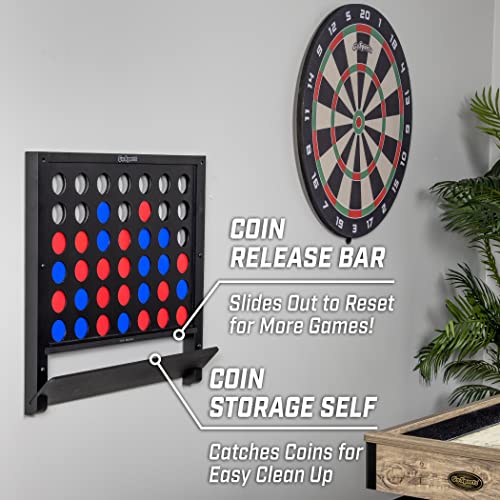 Image of GoSports Wall Mounted Giant 4 in a Row - Jumbo Four in a Row with Coins - Black