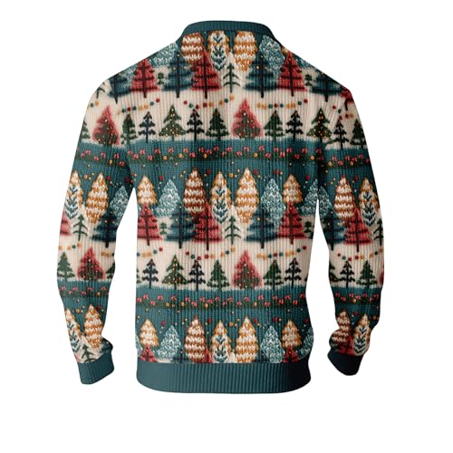 Christmas Sweatshirts for Men Fashion Xmas 3D Graphic Print Sweatshirt Long Sleeve Slim Pullover Tops3