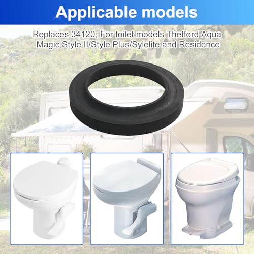 Image of RV Toilet Waste Ball Seal Kits Replacement for Thetford RV Toilet Seal 34120 Fit for Aqua Magic Style II,Style Plus,Style Lite and Residence. RV Toilet Seal Repair kit