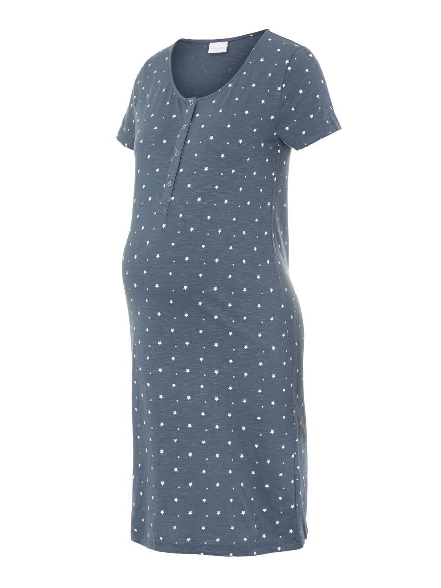 Mamalicious Women's Stormy Weather/Aop:star Mama.licious Mlmira Star Jrs Nightgown 2F A. E. Noos Night Shirt, M