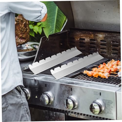 Support à brochettes en acier inoxydable argenté stable pour cuisson surélevée - 8