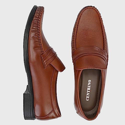 Image of Centrino Men's Moccasin Formal Shoe |Stylish & Comfortable Slip-On Shoes for Casual |Premium Slip-On Loafers | Leather Comfort Moccasin Every day wear |Versatile, Durable & Fashionable Footwear (6433)