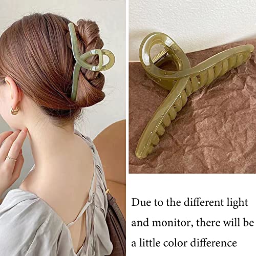 Image of Bakefy- Hair Claw Clips Large Butterfly hair clutcher for women claw clips Hair Clips for Women Big Claw Clips Jelly Hair Clip for Girls Hair Accessories for Long Thick Hair 4 Color