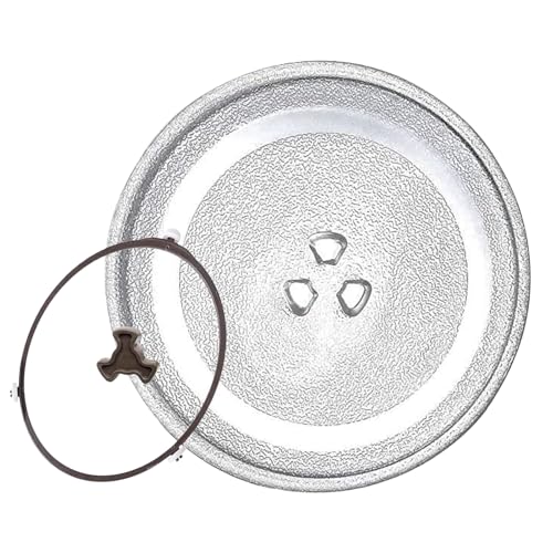 Piatto girevole in vetro per microonde da 24 cm, sostituibile, per microonde, resistente al calore, per riscaldare e servire piatti, colazione veloce