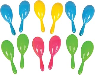 Rhode Island Novelty 4" Plastic Neon Maracas, 12 Pieces per Order